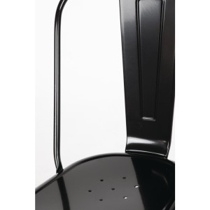 Stackable Steel Bistro Chairs - Black - Set of 4 - Bolero