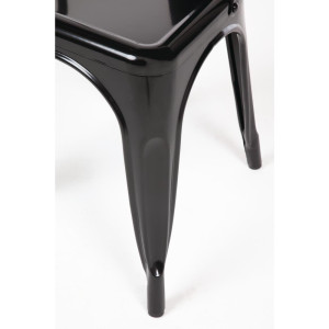 Stackable Steel Bistro Chairs - Black - Set of 4 - Bolero