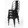 Stackable Steel Bistro Chairs - Black - Set of 4 - Bolero