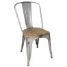 Steel Chairs with Wooden Seat - Set of 4 - Bolero