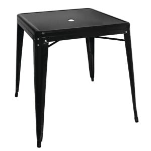 Musta teräksinen neliön muotoinen Bistro-pöytä – L 668 x S 668 mm - Bolero