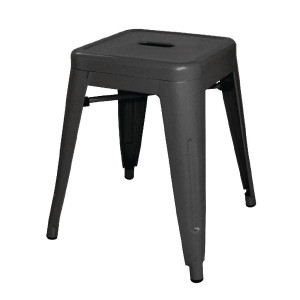 Black Steel Low Stools - Set of 4 - Bolero