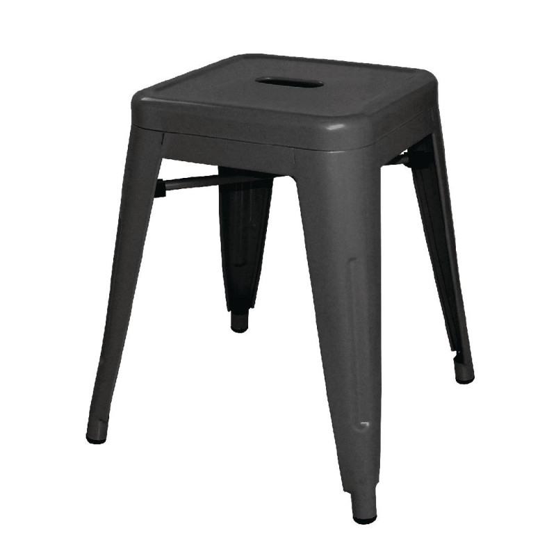Black Steel Low Stools - Set of 4 - Bolero