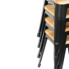 Musta teräksinen matala bistrotuoli puuistuimella - 4 kpl - Bolero