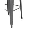 High Stools in Metallic Grey Galvanized Steel - Set of 4 - Bolero
