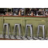 High Stools in Metallic Grey Galvanized Steel - Set of 4 - Bolero