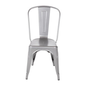 Metallic Grey Steel Chairs - Set of 4 - Bolero