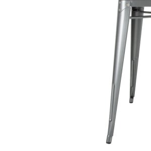 Table Carrée en Acier Gris Métallisé – L 668 x P 668 mm - Bolero