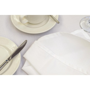 Round White Tablecloth Mitre Essentials - Quality and Elegance