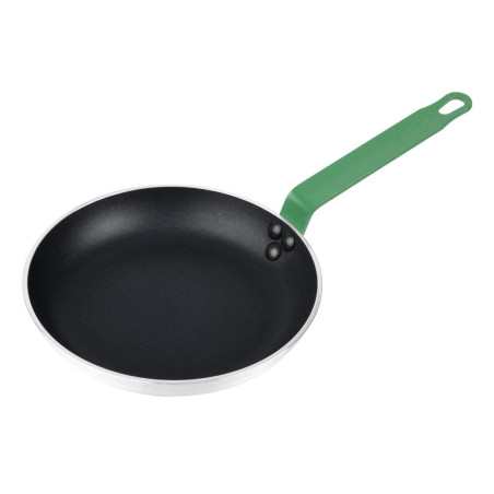 Stekpanna i aluminium med non-stick beläggning och grönt handtag Ø 240 mm - Professionell kvalitet från Hygiplas