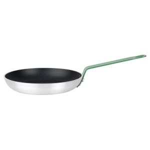 Stekpanna i aluminium med non-stick beläggning och grönt handtag Ø 240 mm - Professionell kvalitet från Hygiplas