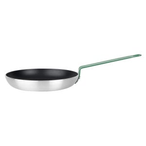 Non-stick Aluminium Frying Pan with Green Handle 280 mm - Hygiplas: Precise Cooking, Easy Cleaning