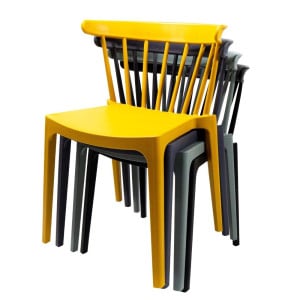 Anthracite Polypropylene Chairs - Set of 4: Elegant design and lasting comfort