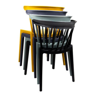Polypropylenstolar Antracit - Set om 4: Elegant design och hållbar komfort