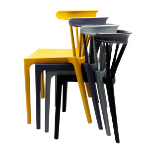 Polypropylenstolar Antracit - Set om 4: Elegant design och hållbar komfort