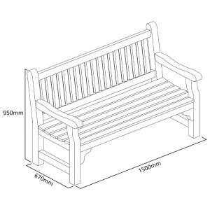 Banc de jardin en bois tendre Rowlinson - Confort et élégance