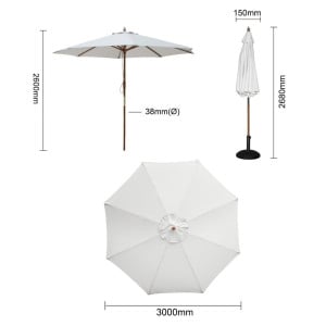 Parasol Rond Gris 3m Bolero - Élégance et Protection UV