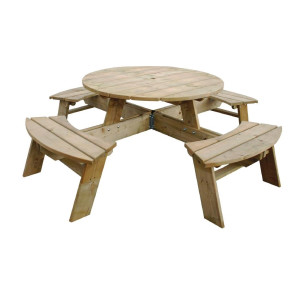 Rundt träpicknickbord 2000mm Rowlinson: Robust & Elegant
