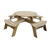 Rundt träpicknickbord 2000mm Rowlinson: Robust & Elegant