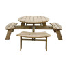 Rundt träpicknickbord 2000mm Rowlinson: Robust & Elegant