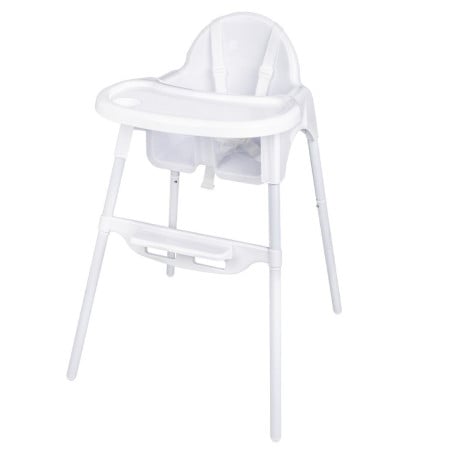 Chaise Haute Bébé Blanc Brillant Bolero - Sécurité et Confort