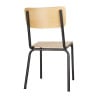 Chaises Lot de 4 Bois Gris Métal Bolero Cantina - Confort et Élégance