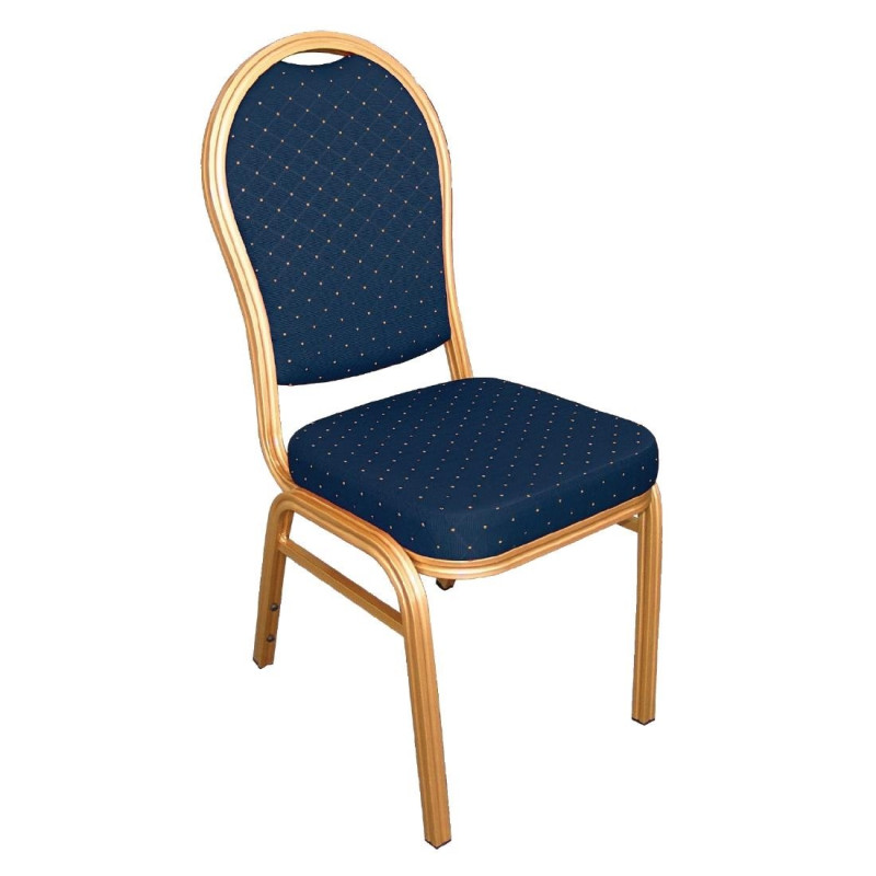 Chaises de Banquet Bleues et Dorées Lot de 4 Bolero U526 - Design Élégant & Confortable