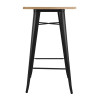 Black Bar Table with Bolero Wood Top - Elegant and Functional