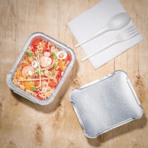 Waxed Lids Aluminum Trays 450ml - Pack of 500 Efficient and Eco-friendly