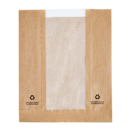 Kraft Paper Bags with Glassine Window - Lot of 1000, Eco-friendly & Elegant