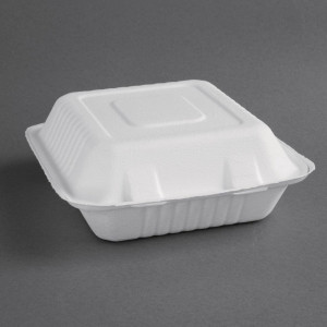 Compostable Bagasse Boxes 223mm - Pack of 200, eco-friendly