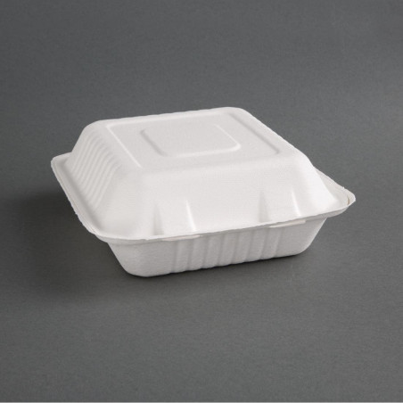 Boîtes 3 Compartiments Bagasse Compostables 201mm - Lot de 200