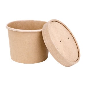 Soup Pots 340 ml 98 mm - Pack of 500 in Kraft Cardboard