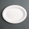 Assiettes ovales compostables en bagasse 198 mm - Lot de 50, qualité professionnelle