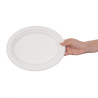 Compostable oval plates made of bagasse 198 mm - Pack of 50, professional quality