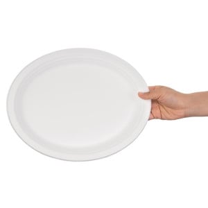 Compostable Oval Bagasse Plates 316mm - Pack of 50, Fast Delivery, High Quality