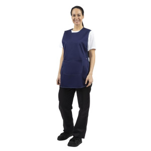 Tabard Apron with Pocket Navy Blue - Whites Chefs Clothing