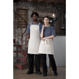 Gray Cotton Bib Apron Southside - Professional Kitchen