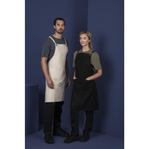 Gray Cotton Bib Apron Southside - Professional Kitchen