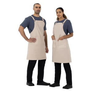 Gray Cotton Bib Apron Southside - Professional Kitchen