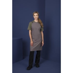 Apron Bib in Washed Grey Cotton: Comfort and Culinary Style