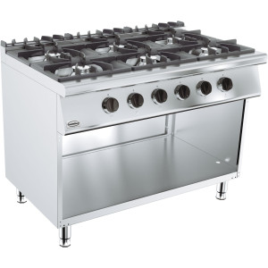 Fourneau Professionel 700 à Gaz - 6 Brännare - CombiSteel