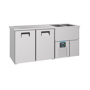 Olutjääkaappi 2 ovea - 2 hanaa oikealla - CombiSteel