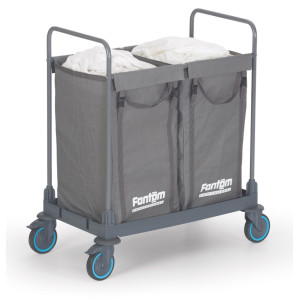 Pyörillä varustettu pyykkikuljetuskärry - 2 x 125 L - CombiSteel