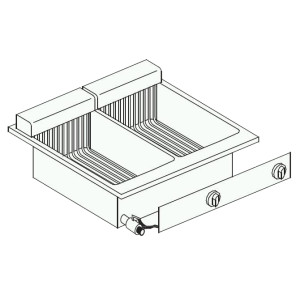 Inbyggbar Elektrisk Fritös Drop-In - 2 x 10 L - CombiSteel