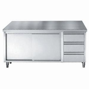Meuble Inox Bas GN 1/1 - 2 Portar och 3 Lådor - L 2000 x P 700 mm - CombiSteel