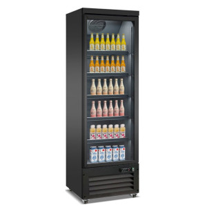 Musta juomavitriini, jossa on 2 lasiovea - 450 L - CombiSteel