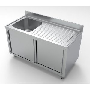 Meuble Plonge 1 Allas ja Valutusallas Oikealla - L 1400 x S 700 mm - CombiSteel