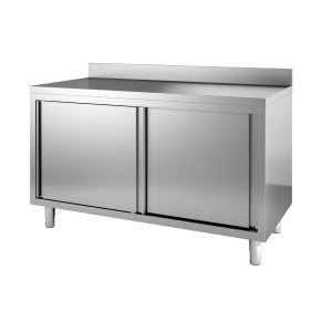 Ruostumaton teräskaluste, jossa on taustalevy - 2 ovea - L 1600 x S 700 mm - CombiSteel
