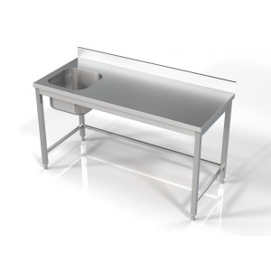 Plonge 1 Bakki selkänojalla - L 1600 x S 700 mm - CombiSteel